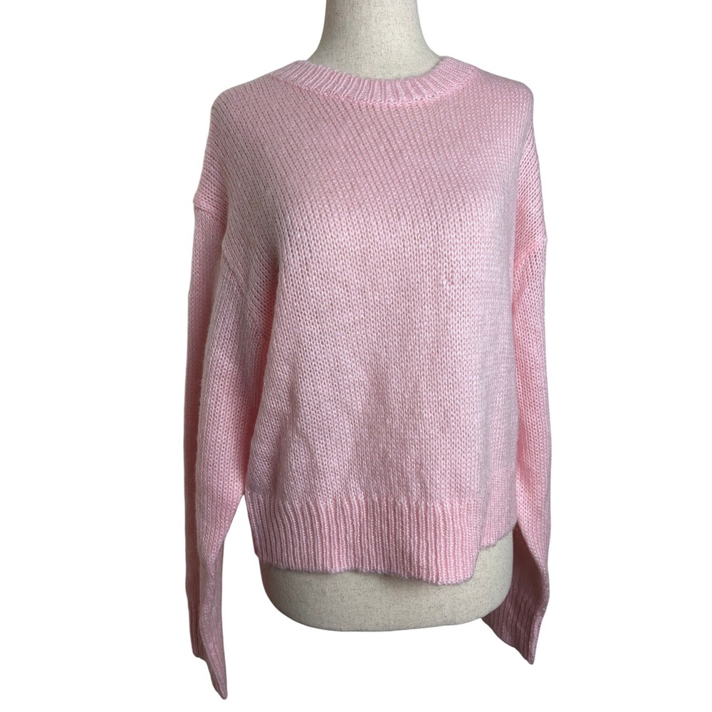 Edikted Light Pink Knit Crewneck Sweater XS Long Sleeve NWT